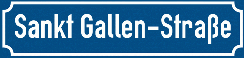 Straßenschild Sankt Gallen-Straße